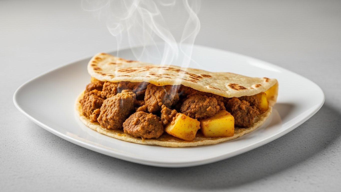 Roti with Curry Goat